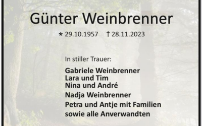 Nachruf Oberstleutnant a.D. Günter Weinbrenner
